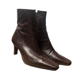 Women’s Brown/Maroon Faux Leather Pointed Toe Ankle Boots